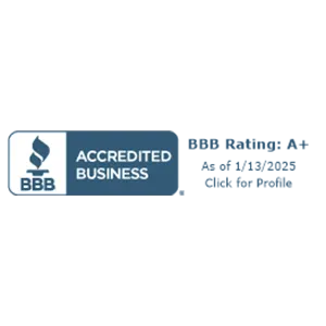 Better Business Bureau Accredited Business®. BBB Rating: A+ as of 1/13/2025. Click for Profile.
