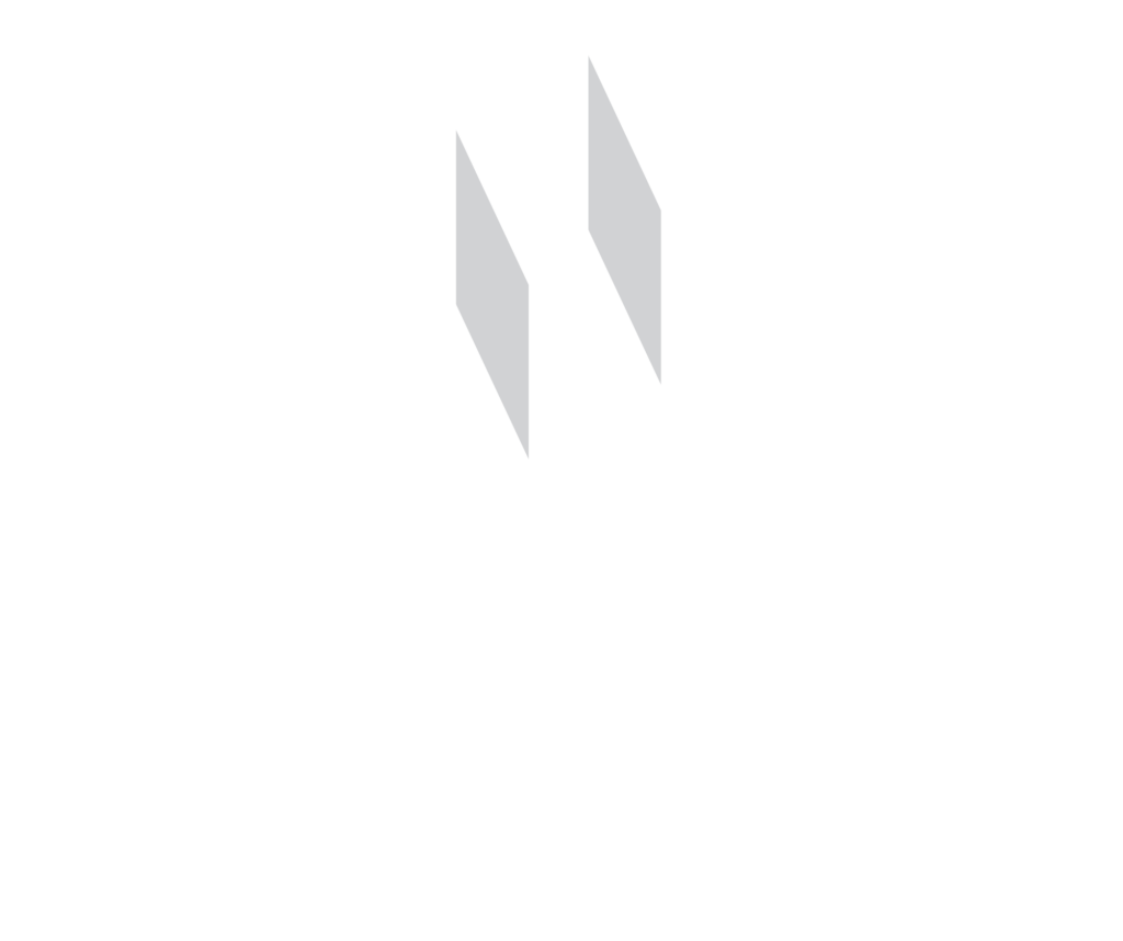 Meyers Heating + Air logo vertical, grayscale reverse