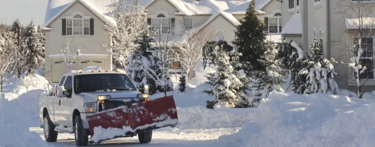 Snow Covered Homes, Road and Houses in Colorado Springs