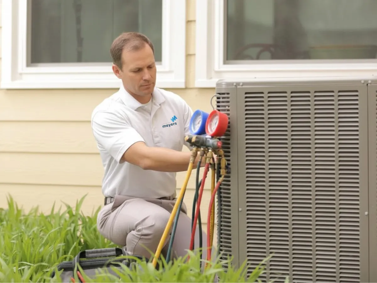Technician Repairing Air Conditioner